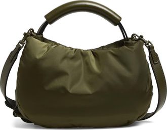 Moschino Handle Me Nylon Shoulder Bag in Military Green 85B On2 at Nordstrom