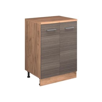 Vicco Armario De Cocina Para Techo Inclinado R-line, Gris Noble, 60 Cm Sin Inclinaci&oacute;n Con 2 Puertas, Vicco
