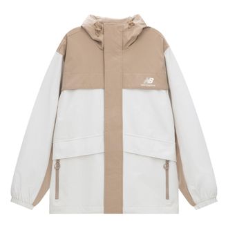 New Balance Logo Urban Remix Woven Jacket Asia Sizing White Beige AMJ33359-BNN