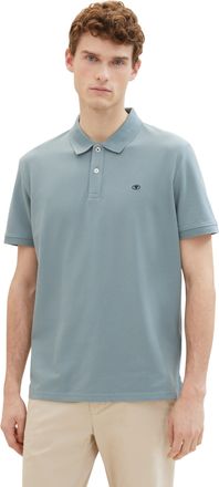 Tom Tailor Poloshirt TOM TAILOR, Herren, Gr. 3XL, grau (grau mint), Single Jersey, Obermaterial: 100% Baumwolle, regular fit, Shirts Poloshirt, mit Knopfleiste u