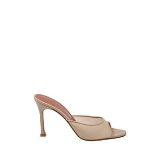 Amina Muaddi Heeled Mules, female, Beige, Size: 11 US Beige Alexa Slipper Stylish Comfortable Shoes