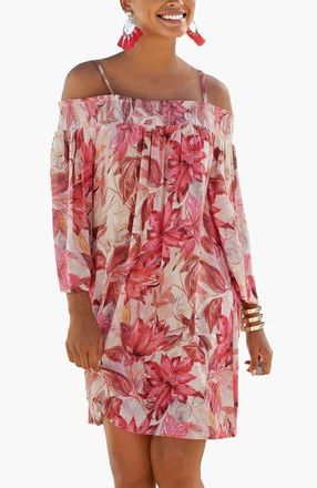 Lascana Womens Off The Shoulder Patterned Dress in Red Printed at Nordstrom, Size 4