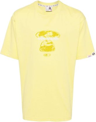 Aape By A Bathing Ape logo-print cotton T-shirt - men - Cotton - M - Yellow