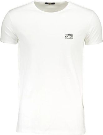 Cavalli TShirt MC Logo Coton - Heren - T-shirts - Wit - 2XL - Katoen - Tops