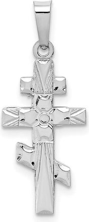 Diamond2Deal 14k White Gold Eastern Orthodox Cross Charm Pendant