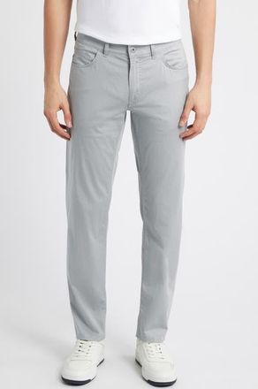 Brax Cooper Microprint Ultralight Regular Fit Straight Leg Pants in Platino at Nordstrom, Size 30 X 34