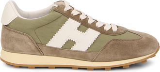 Hogan Womens Fitted Sneakers Khaki Suede And Fabric Polyamide Trainers