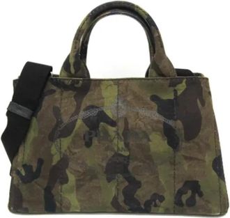 Prada Pre-owned Canvas prada-bags - Dames - Vintage Handtas - Groen - ONE Size - Vintage
