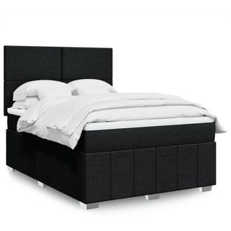 vidaXL Vidaxl - Cama Box Spring Con Colch&oacute;n Tela Negro 160x200 Cm
