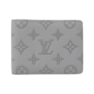 Louis Vuitton Monogram Shadow Gris Leather Wallet (Bi-Fold) (Pre-Owned)