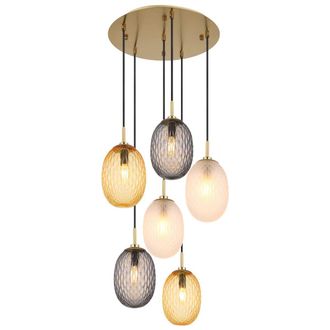 Globo Lighting L&aacute;mpara Colgante - Devin - Multicolor - Vidrio - &Oslash; 47cm
