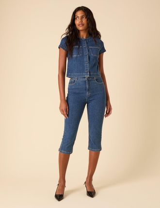 Nobody's Child Blue Denim Capri Trousers