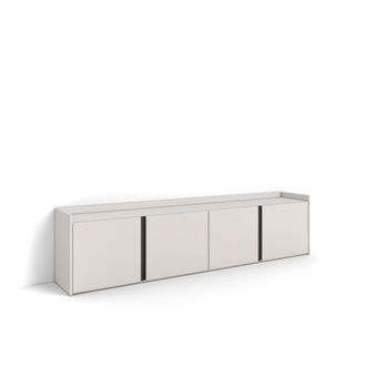 Skraut Home Skraut Home - Mueble Tv, Televisi&oacute;n, Muebles De Sal&oacute;n, Almacenaje, 207x35x50cm, Para Tv Hasta 80, Con Almacenamiento, Estilo Moderno, Beige