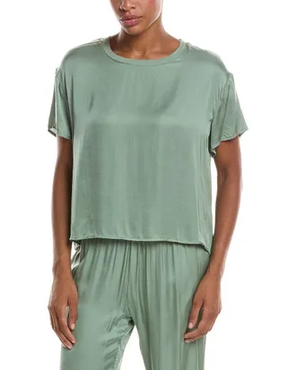 perfectwhitetee Perfectwhitetee Delphine Luxe Satin Crewneck T-Shirt
