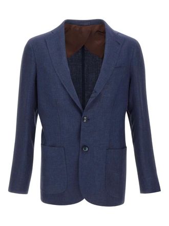 Barba Lello button-fastening blazer - Blauw