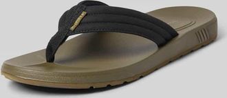 Tommy Hilfiger Flip Flops mit Label-Applikation in Camel, Gr&ouml;&szlig;e 40