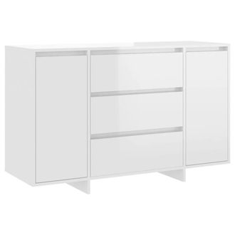Berkfield Home Sideboard with 3 Drawers High Gloss White 120x41x75 cm Engineered Wood | Size: 120 x 41 x 75 cm