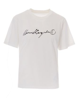 Maison Margiela Hand-Painted Logo Jersey T-Shirt with Distinctive Stitch Detail