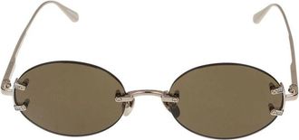 Linda Farrow Stella C7 Zonnebril Wit Goud/Zilver - Dames - Zonnebrillen - Grijs - 51 MM - Accessoires
