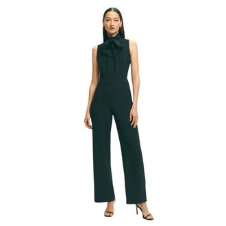 Brooks Brothers Zwarte Stretch Jumpsuit - Dames - Jumpsuits - Zwart - S - Polyester - Jumpsuits & Playsuits