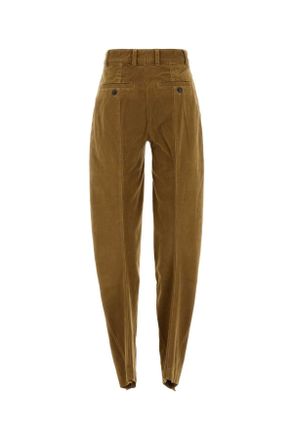 Y / Project Womens Caramel Stretch Velvet Pant Darkbeige Exterior: Cotton Elastane Pantaloni