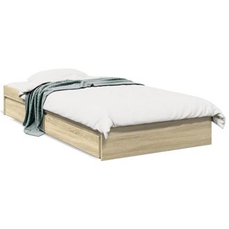 Berkfield Home Bed Frame with Drawers without Mattress Sonoma Oak 90x190 cm Single in Light Oak
