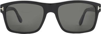 Tom Ford August Polarized Smoke Rectangular Mens Sunglasses FT0678 01D 58