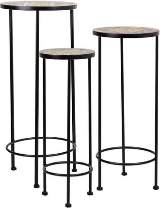Wanderlust Deco Wanderlust Deco - Set 3 Soportes De Mosaico Y Metal Negros