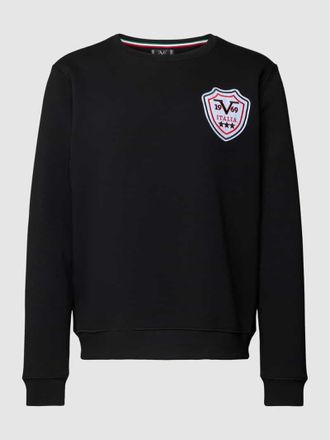 19V69 Sweatshirt mit Label-Detail Modell Matti in Black, Größe L