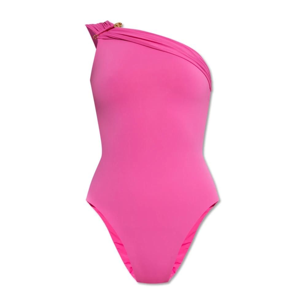 ワンピース水着 VERSACE Woman Swimsuit Pink 10014061A12919 5PC40 Versace Women's Flamingo Pink One Piece Swimsuit