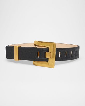 Balmain Quilted Leather Anthem Belt