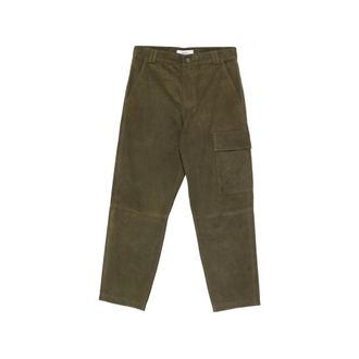 BA&SH Ba&Sh, Leather Trousers, female, Green, Size: 2XS Sita Wide-leg Suede Trousers
