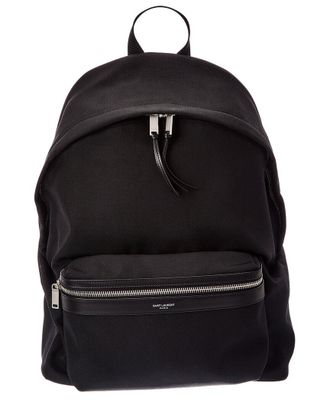 Saint Laurent City Canvas & Leather Backpack