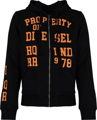Diesel blouse Ginn Hood Zip Mannen zwart
