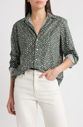Frank & Eileen Eileen Relaxed Button-Up Shirt in Green Mess at Nordstrom Rack, Size Medium
