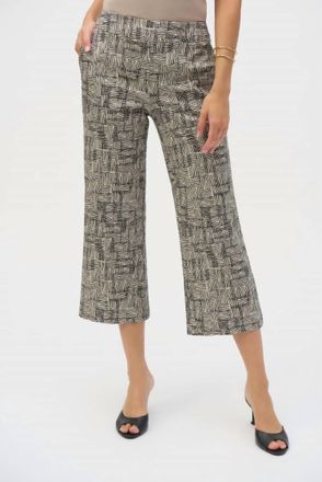 Joseph Ribkoff Womens Millennium Geometric Print Culotte Pants In Beige/black