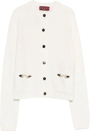 Gucci Cardigans, female, White, S, Wool Blend Cardigan