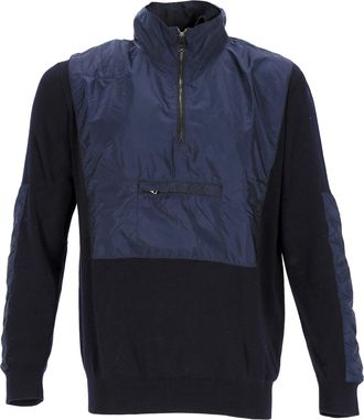 Prada Windbreaker in Navy Blue Wool and Nylon