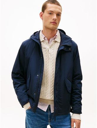 Tommy Hilfiger Mens Water-Repellent Packable Hooded Jacket - Navy - XXL