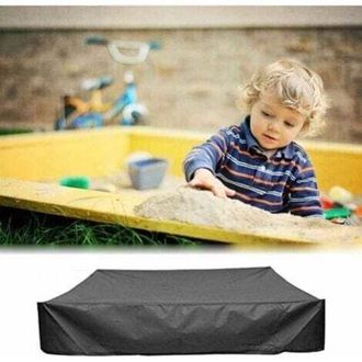 OEM Lona Protectora Cuadrada Para Arenero, Con Cord&oacute;n Ajustable, 120x120x20cm, Para Arenero, Piscina, Jard&iacute;n O Granja (negra)