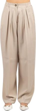 LuckyLu Wijde Broek - Dames - Wijde Broeken - Beige - M - Broeken