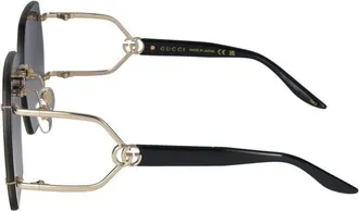 Gucci Womens Sunglasses Gucci Gg1562s 001 Gold Black Grey 62-17-140 Metal