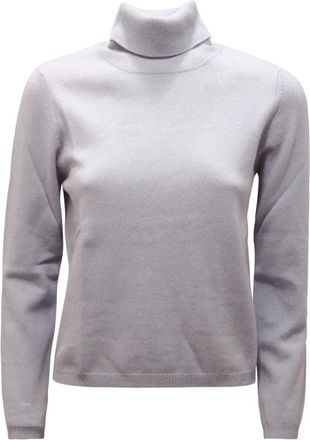 KANGRA Kasjmier Coltrui Trui Gemaakt in Itali&euml; - Dames - Cashmere truien - Blauw - XS - Kasjmier - Truien & Vesten