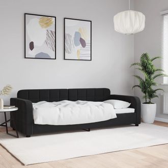 vidaXL Sof&aacute; Cama Sin Colch&oacute;n Terciopelo Negro 80x200 Cm Vidaxl
