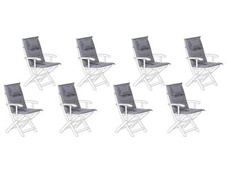 Beliani Conjunto de 8 cojines de respaldo asiento 40 x 54 cm gris