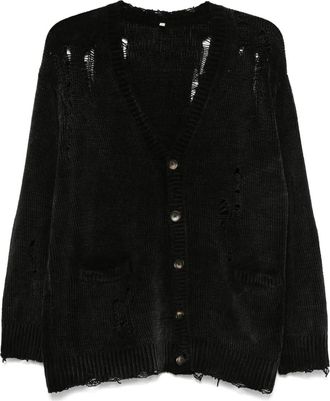 R13 Cardigan con taglio a vivo - Nero