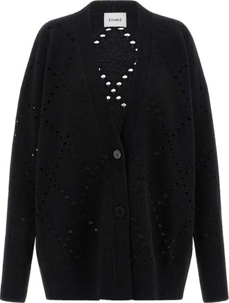 Nude Cardigan a rombi con dettaglio cut-out - Nero