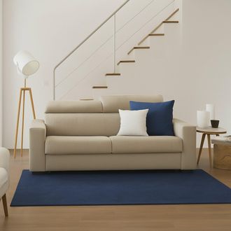 Dmora Talamo Italia - Sof&aacute; Fijo Micaela, Gran Sof&aacute; De 2 Plazas, 100% Made In Italy, Sof&aacute; Sala De Estar, En Tela Acolchada, Con Reposacabezas Ajustables Y Re