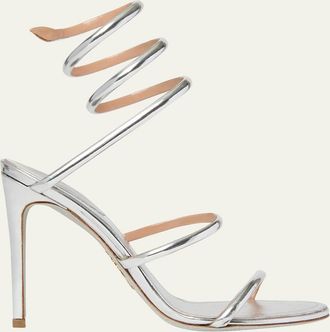Rene Caovilla 105mm Cleo Metallic Leather Sandals
