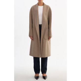 LaMarque THARA | Shawl Collar Wool Coat in Heather Taupe at Nordstrom, Size X-Small/small